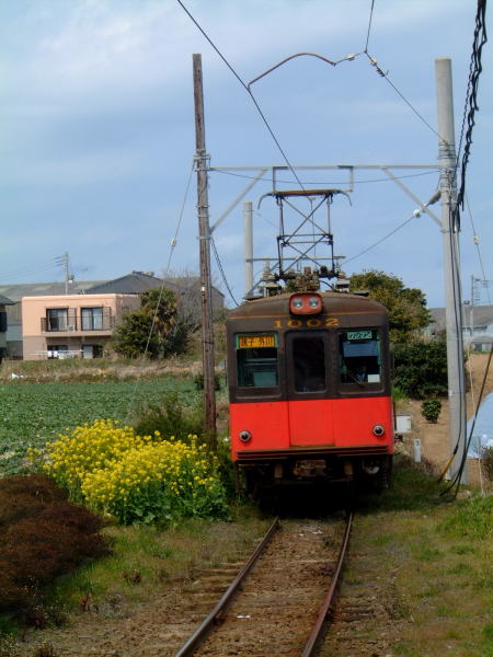 銚子電気鉄道 銚子発外川行き・1002号/犬吠駅にて/2007.3.21