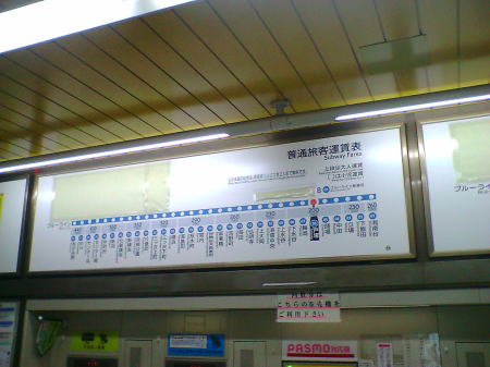 地下鉄の新しい運賃表/戸塚駅/2008.3.21