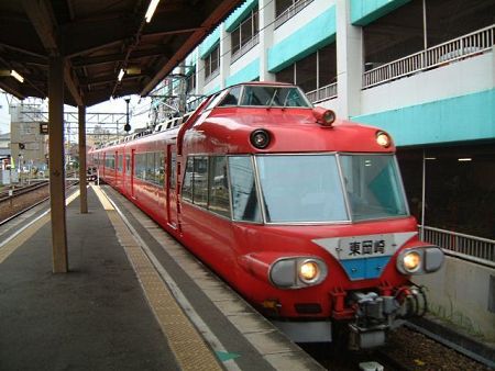 名鉄パノラマカー7000系 普通 東岡崎行き/東岡崎駅/2008.11.8