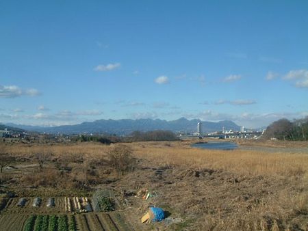 上信電鉄の車窓／榛名山(2)/2009.1.3