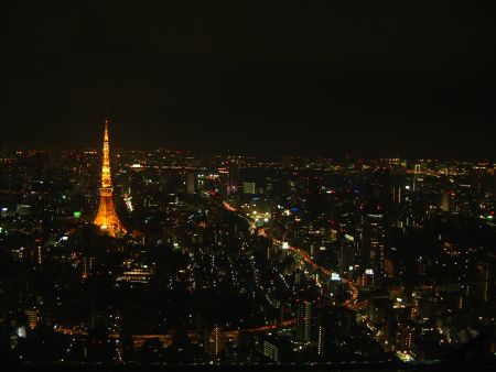 東京シティビュー・スカイデッキから眺める東京タワー(1)/2010.11.6