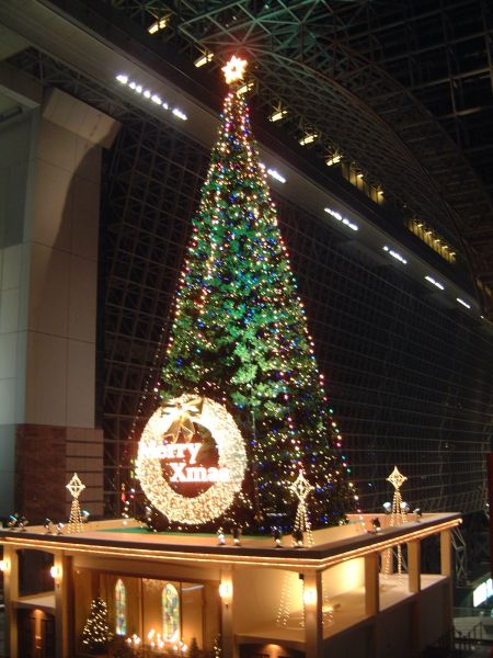 京都駅大階段のクリスマスツリー(2)/2011.11.26