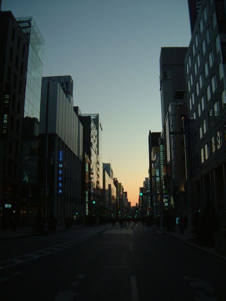 夕暮れの銀座通り(1)/2012.1.29