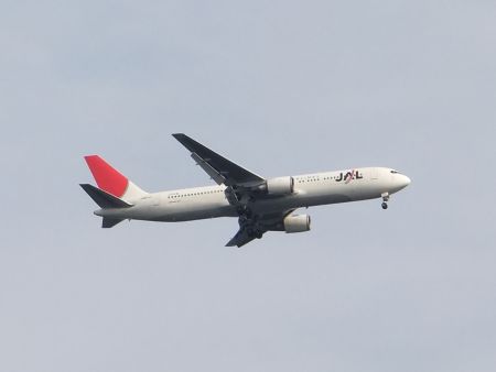 東京ゲートブリッジから眺める飛行機(3)／日本航空/2013.6.30