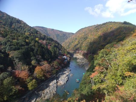 嵐山・亀山公園から望む保津川と紅葉(1)/2013.1123