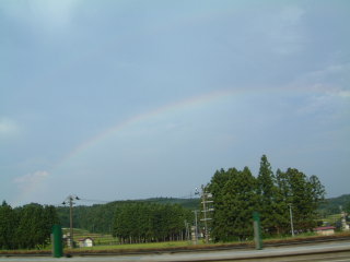 東北道で見た虹